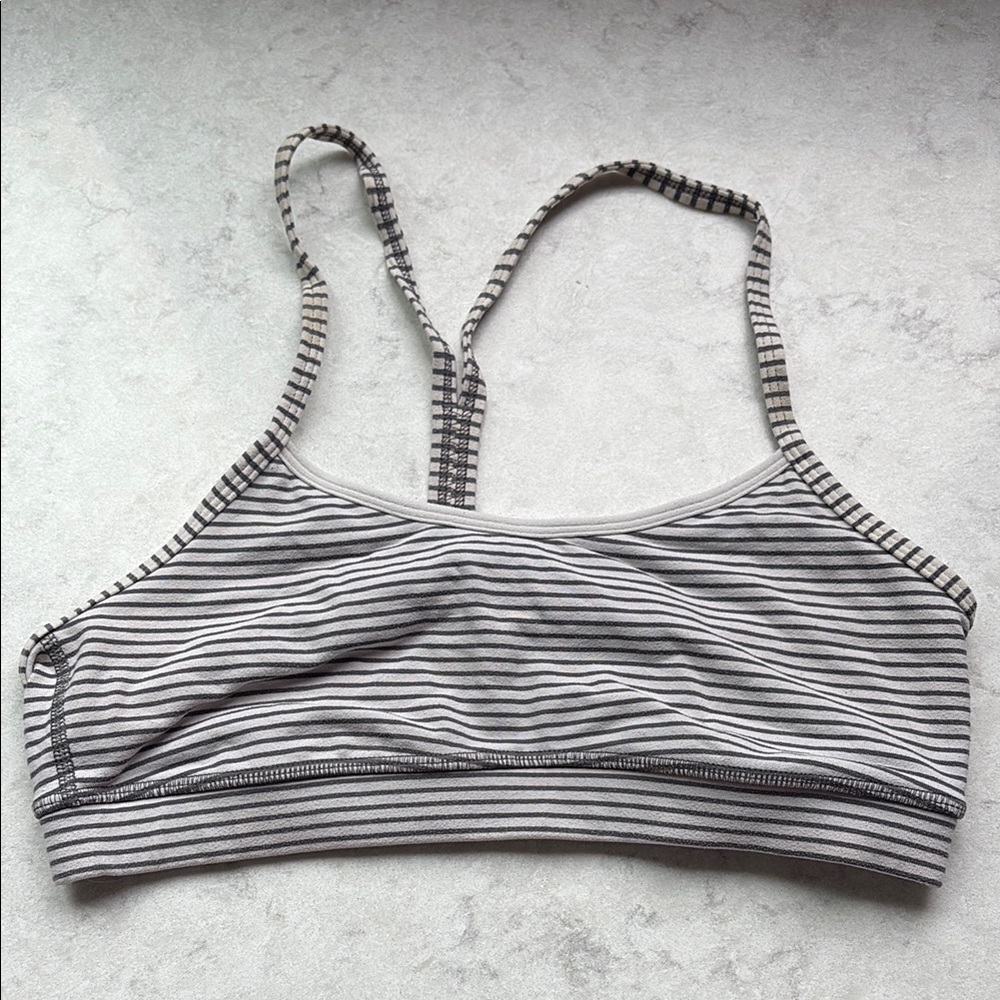 Lululemon Athletica Black and White Striped Bra